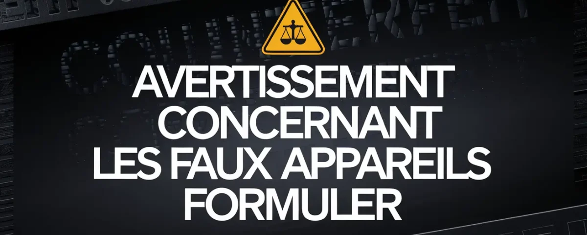 AVERTISSEMENT CONCERNANT LES FAUX APPAREILS FORMULER - Formuler Maroc AVERTISSEMENT CONCERNANT LES FAUX APPAREILS FORMULER